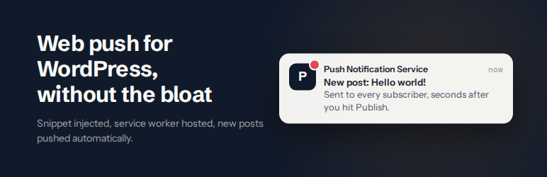 PushNotificationService Wordpress Plugin - Rating, Reviews, Demo & Download
