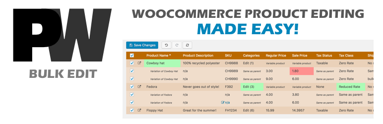 PW WooCommerce Bulk Edit Preview Wordpress Plugin - Rating, Reviews, Demo & Download