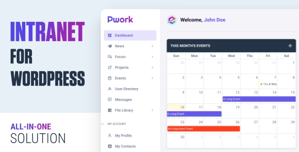 Pwork – Intranet Plugin for Wordpress Preview - Rating, Reviews, Demo & Download