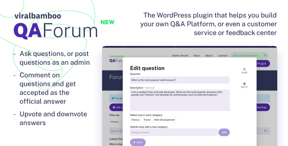 QaForum – WordPress Question & Answers Forum Plugin Preview - Rating, Reviews, Demo & Download