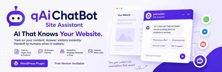 QAiChatBot Preview Wordpress Plugin - Rating, Reviews, Demo & Download