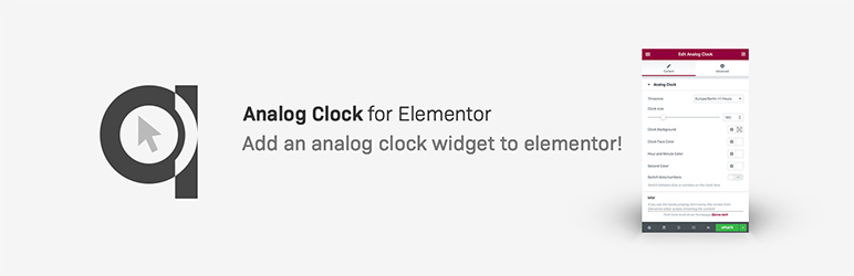 Qanva Analog Clock For Elementor Preview Wordpress Plugin - Rating, Reviews, Demo & Download