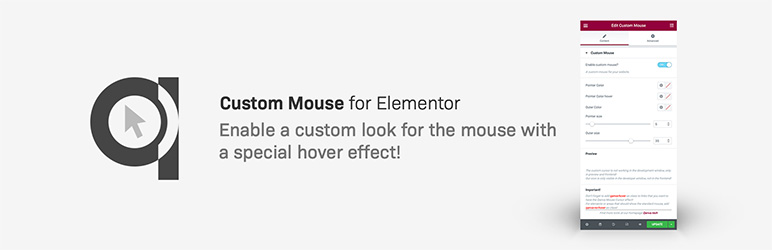 Qanva Custom Mouse For Elementor Preview Wordpress Plugin - Rating, Reviews, Demo & Download