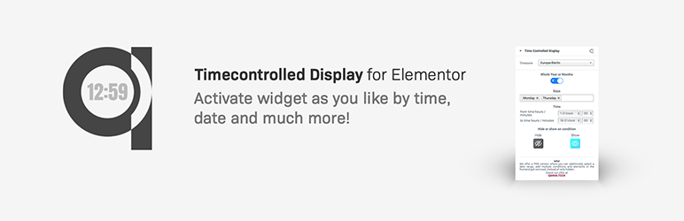 Qanva Timecontrolled Display For Elementor Preview Wordpress Plugin - Rating, Reviews, Demo & Download