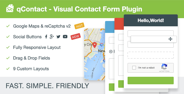 QContact Form Builder – Easy Contact Form Preview Wordpress Plugin - Rating, Reviews, Demo & Download