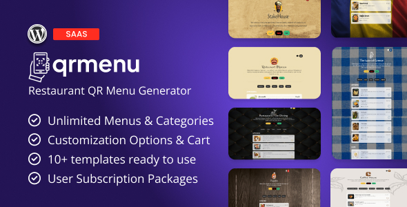QRMenu – Restaurant QR Menu Generator (SaaS) Preview Wordpress Plugin - Rating, Reviews, Demo & Download