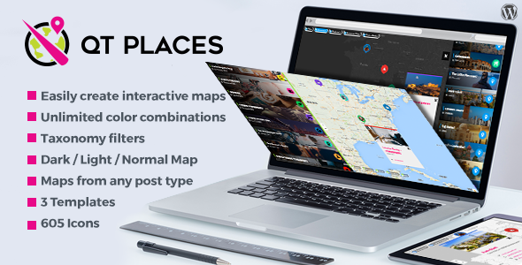 QT Places: Interactive Responsive Google Maps Wordpress Plugin Preview - Rating, Reviews, Demo & Download