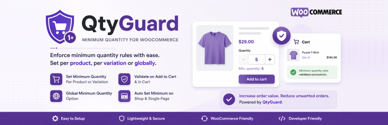 QtyGuard – Minimum Quantity For WooCommerce Preview Wordpress Plugin - Rating, Reviews, Demo & Download