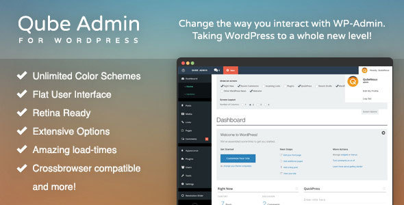 QubeAdmin Pro Admin Theme Preview Wordpress Plugin - Rating, Reviews, Demo & Download