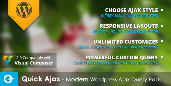 Quick Ajax – Modern Wordpress Ajax Query Posts Preview - Rating, Reviews, Demo & Download