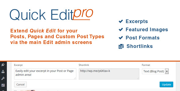 Quick Edit Pro Plugin for Wordpress Preview - Rating, Reviews, Demo & Download
