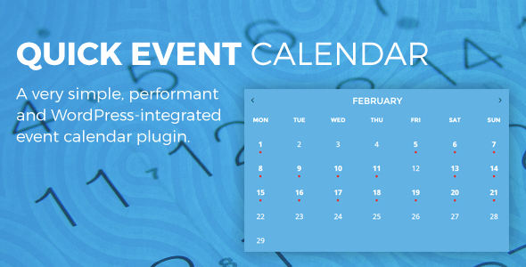 Quick Event Calendar Preview Wordpress Plugin - Rating, Reviews, Demo & Download