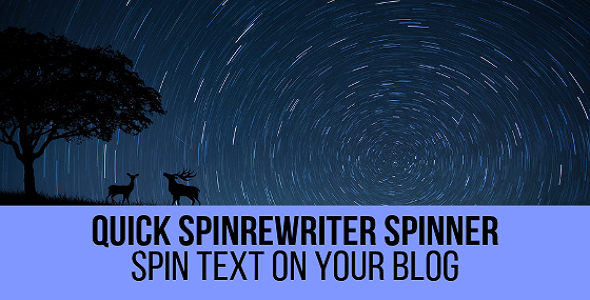Quick SpinRewriter Spinner WordPress Plugin Preview - Rating, Reviews, Demo & Download