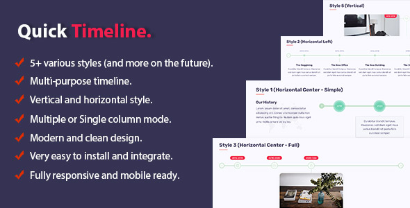 Quick Timeline Plugin for Wordpress Preview - Rating, Reviews, Demo & Download