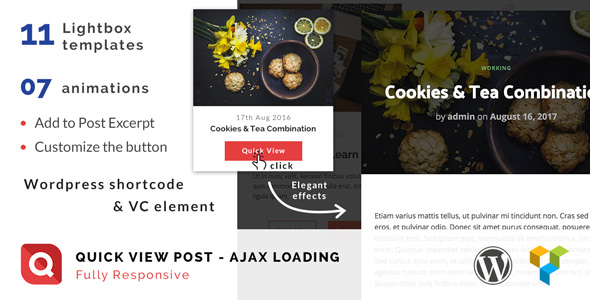 Quick View – Lightbox Plugin for Wordpress Post Preview - Rating, Reviews, Demo & Download
