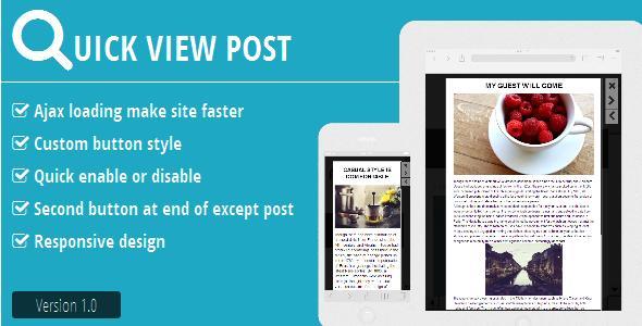 Quick View Post Preview Wordpress Plugin - Rating, Reviews, Demo & Download
