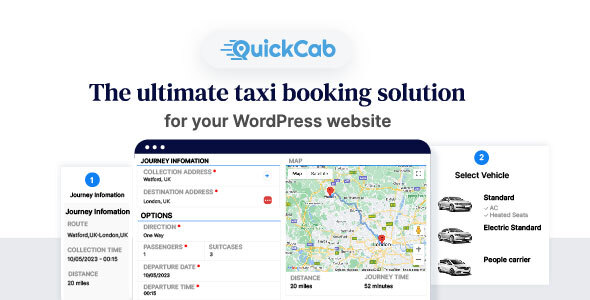 QuickCab: WooCommerce Taxi Booking Plugin Preview - Rating, Reviews, Demo & Download