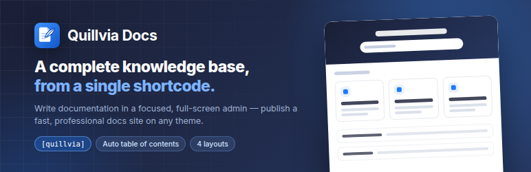 Quillvia Docs – Knowledge Base, Documentation & Help Center Preview Wordpress Plugin - Rating, Reviews, Demo & Download