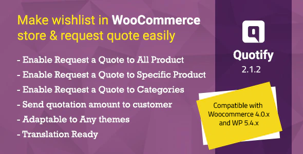 Quotify – WooCommerce Request A Quote Preview Wordpress Plugin - Rating, Reviews, Demo & Download