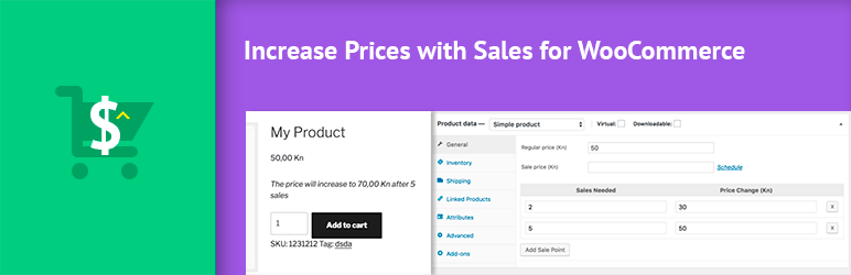 Raise Prices With Sales For WooCommerce Preview Wordpress Plugin - Rating, Reviews, Demo & Download