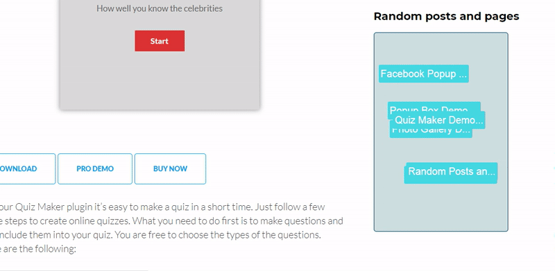 Random Posts And Pages Widget Preview Wordpress Plugin - Rating, Reviews, Demo & Download