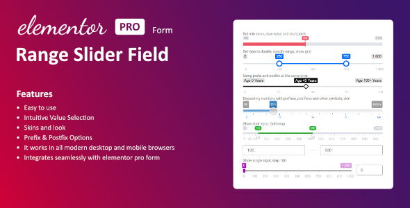 Range Slider Field For Elementor Form Preview Wordpress Plugin - Rating, Reviews, Demo & Download