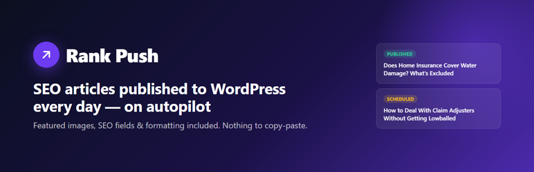 RankPush Connector Preview Wordpress Plugin - Rating, Reviews, Demo & Download