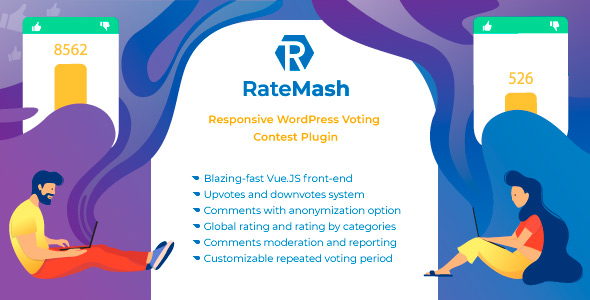 RateMash – Responsive WordPress Voting Contest Plugin Preview - Rating, Reviews, Demo & Download