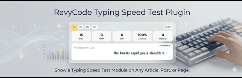 RavyCode Typing Speed Test Preview Wordpress Plugin - Rating, Reviews, Demo & Download