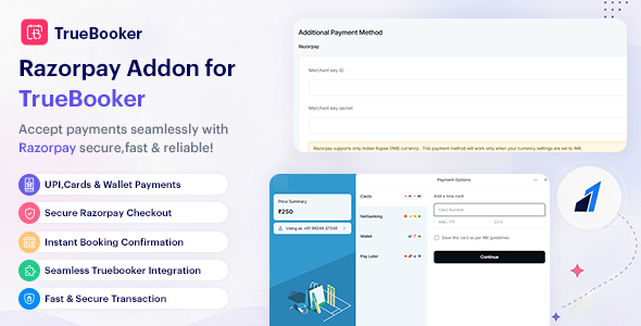Razorpay Integration With TrueBooker Preview Wordpress Plugin - Rating, Reviews, Demo & Download