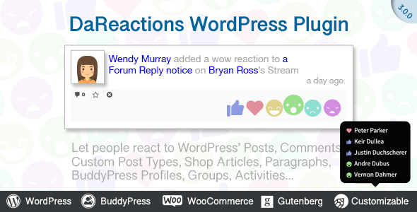 Reactions WordPress Plugin Preview - Rating, Reviews, Demo & Download
