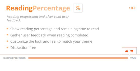 Reading Percentage – Progression And User Feedback Preview Wordpress Plugin - Rating, Reviews, Demo & Download