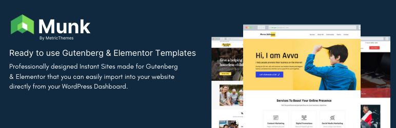 Ready To Use Gutenberg And Elementor Templates – Munk Sites Preview Wordpress Plugin - Rating, Reviews, Demo & Download