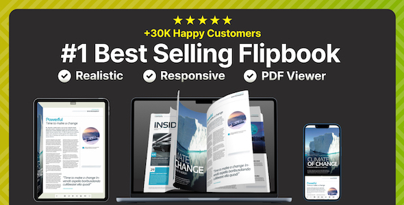 Real 3D FlipBook PDF Viewer WordPress Plugin Preview - Rating, Reviews, Demo & Download