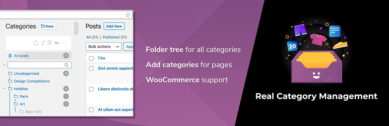 Real Category Management: Content Management In Category Folders Preview Wordpress Plugin - Rating, Reviews, Demo & Download