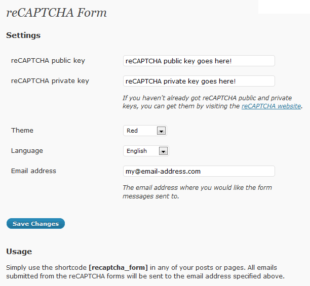 ReCAPTCHA Form Preview Wordpress Plugin - Rating, Reviews, Demo & Download
