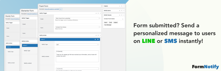 Receive Notifications After Form Submitting – Form Notify For Any Forms Preview Wordpress Plugin - Rating, Reviews, Demo & Download