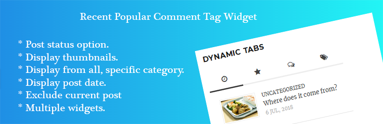 Recent Popular Comment Tag Widget Preview Wordpress Plugin - Rating, Reviews, Demo & Download