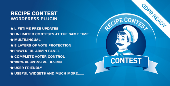 Recipe Contest WordPress Plugin Preview - Rating, Reviews, Demo & Download