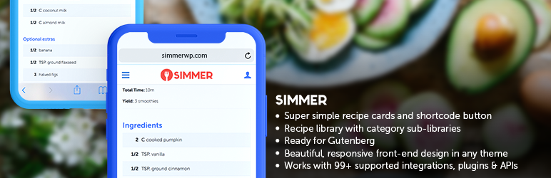 Recipes By Simmer Preview Wordpress Plugin - Rating, Reviews, Demo & Download