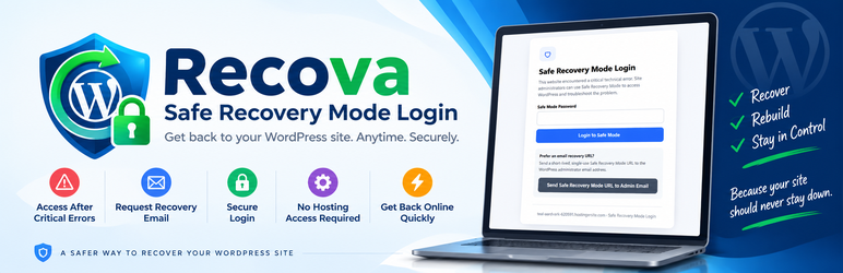 Recova – Safe Recovery Mode Login Preview Wordpress Plugin - Rating, Reviews, Demo & Download