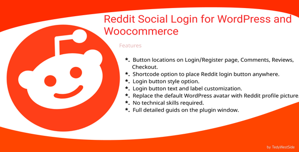 Reddit Social Login  Plugin For WordPress And WooCommerce Preview - Rating, Reviews, Demo & Download