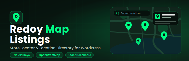 Redoy Map Listings Preview Wordpress Plugin - Rating, Reviews, Demo & Download