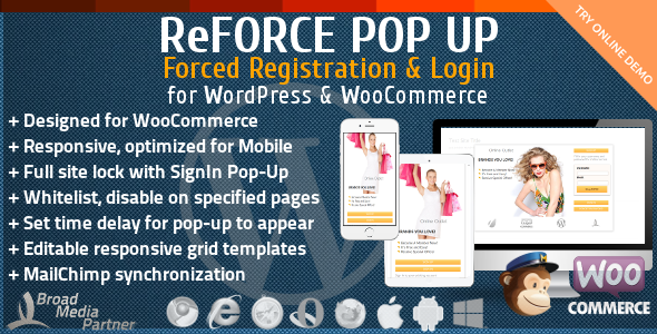 ReForce – User Registration Pop-Up Preview Wordpress Plugin - Rating, Reviews, Demo & Download