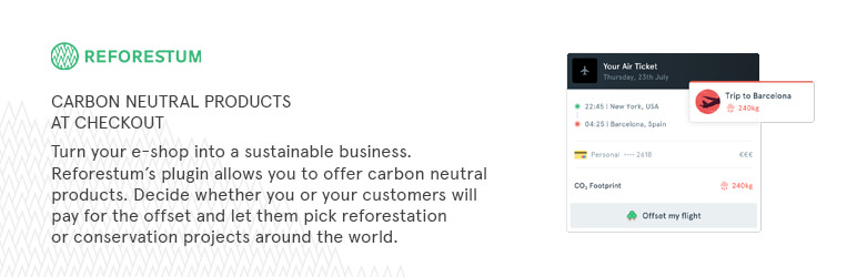Reforestum – Carbon Neutral Products At Checkout Preview Wordpress Plugin - Rating, Reviews, Demo & Download