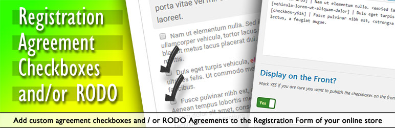 Registration Agreement Checkboxes And/or RODO Agreements Preview Wordpress Plugin - Rating, Reviews, Demo & Download