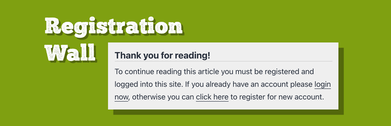Registration Wall Preview Wordpress Plugin - Rating, Reviews, Demo & Download