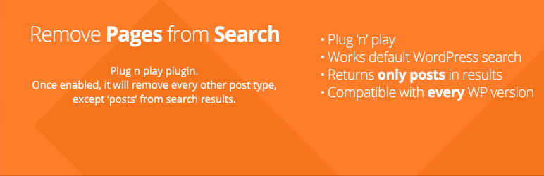 Remove Pages From Search Preview Wordpress Plugin - Rating, Reviews, Demo & Download