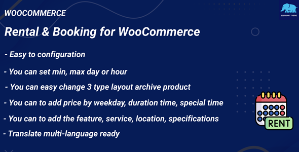 Rental & Booking For WooCommerce Preview Wordpress Plugin - Rating, Reviews, Demo & Download