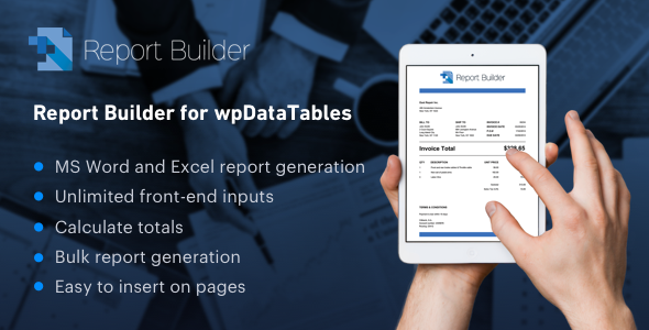 Report Builder Add-on For WpDataTables – Generate Word DOCX And Excel XLSX Documents Preview Wordpress Plugin - Rating, Reviews, Demo & Download